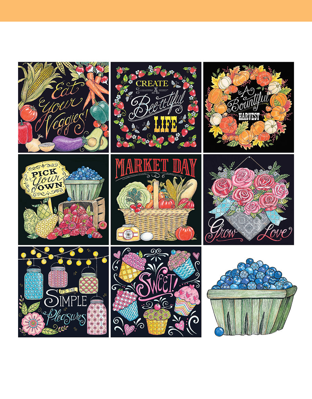 Chalk-Style Simple Life Coloring Book