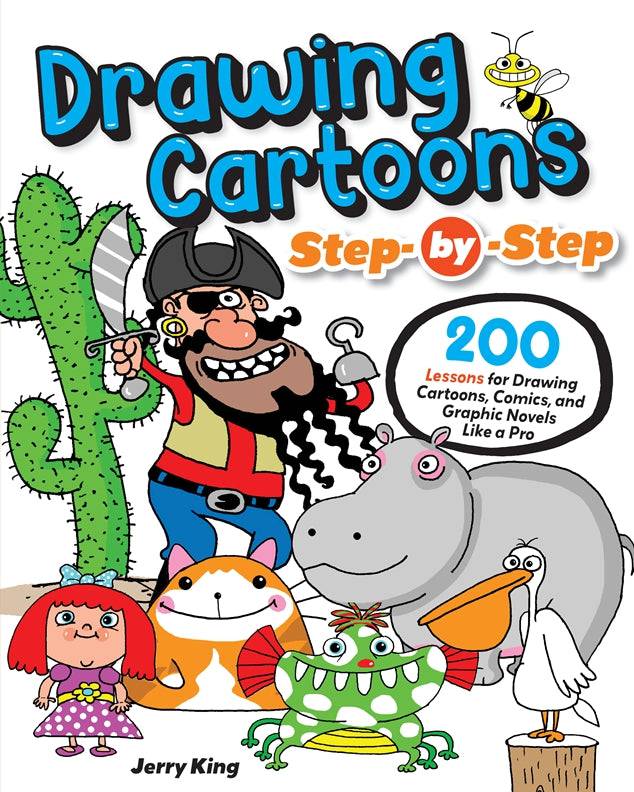 Cover of Drawing Cartoons Step-by-Step – Paperback / softback, ISBN 9781497207431