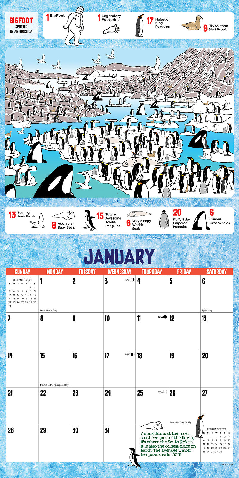 BigFoot Seek and Find Calendar (2024)