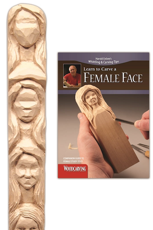 Cover of Female Face Study Stick Kit (Learn to Carve Faces with Harold Enlow) – Paperback / softback, ISBN 9781565235755