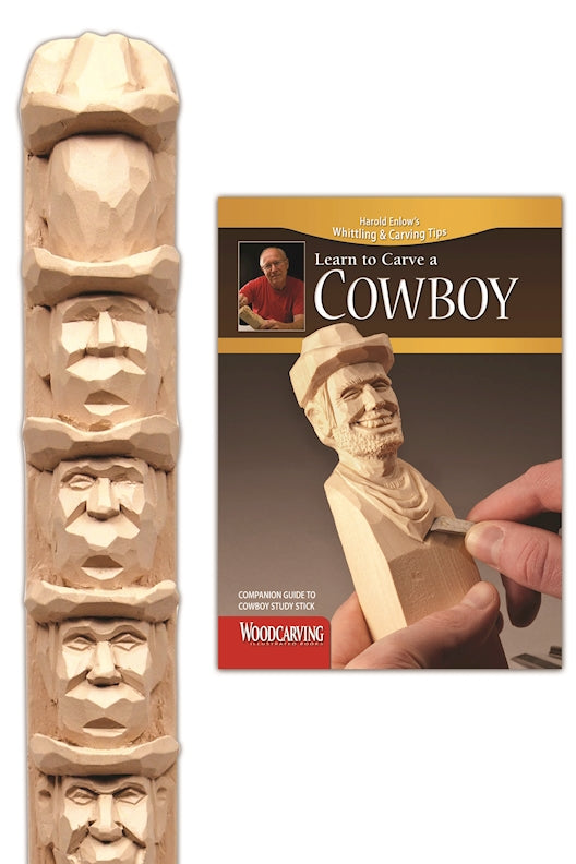 Cover of Cowboy Study Stick Kit (Learn to Carve Faces with Harold Enlow) – Paperback / softback, ISBN 9781565235762