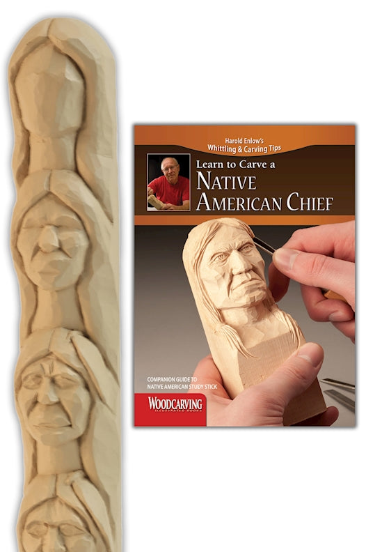 Cover of Native American Study Stick Kit (Learn to Carve Faces with Harold Enlow) – Paperback / softback, ISBN 9781565235779