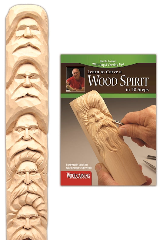 Cover of Wood Spirit Study Stick Kit (Learn to Carve Faces with Harold Enlow) – Paperback / softback, ISBN 9781565235847