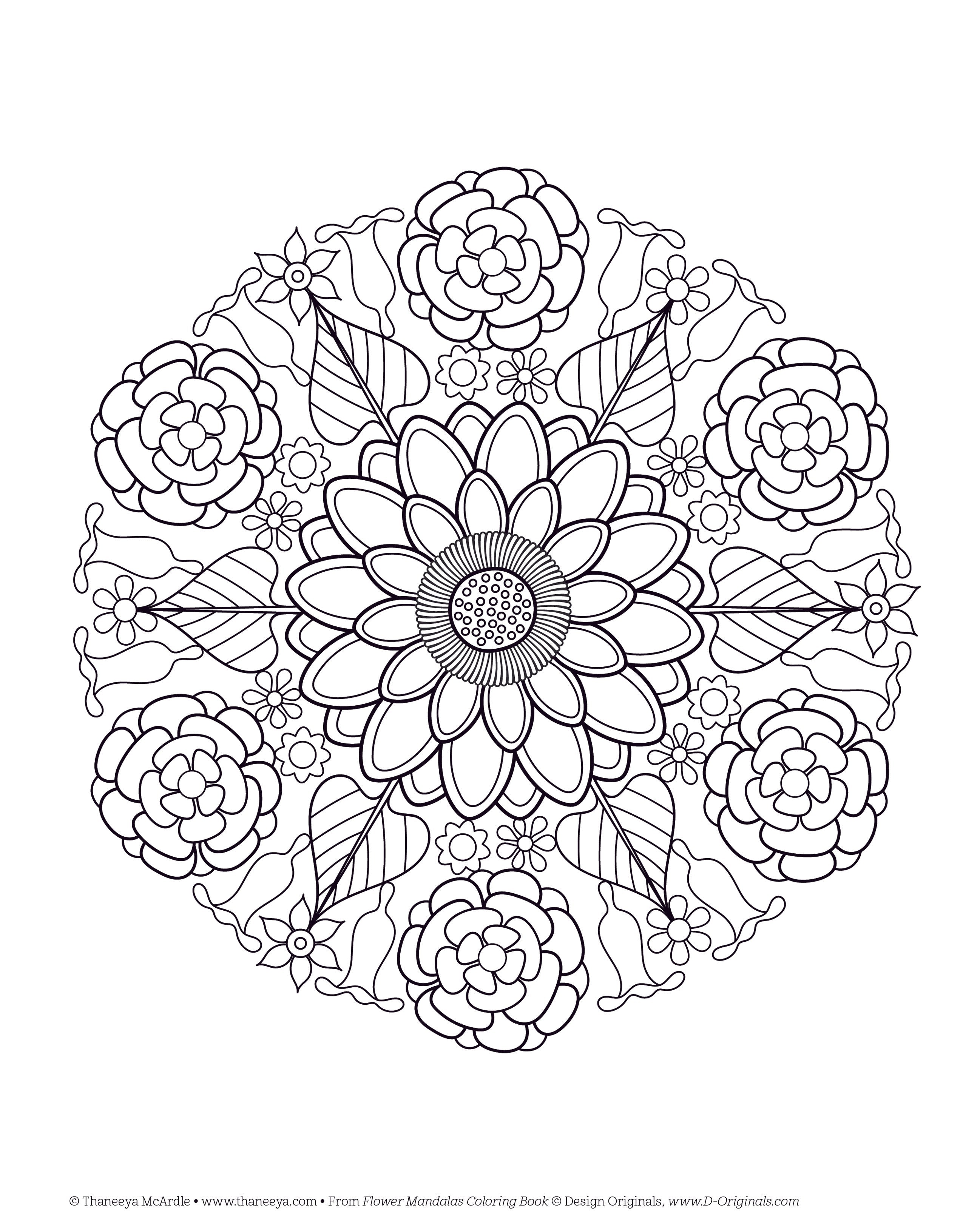 Flower Mandalas Coloring Book