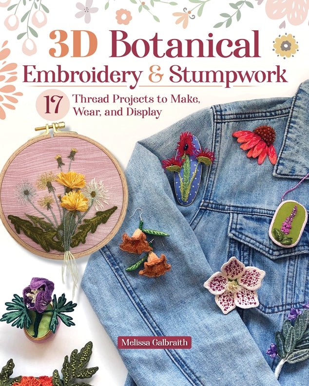 Cover of 3D Botanical Embroidery & Stumpwork – Paperback / softback, ISBN 9781639811397