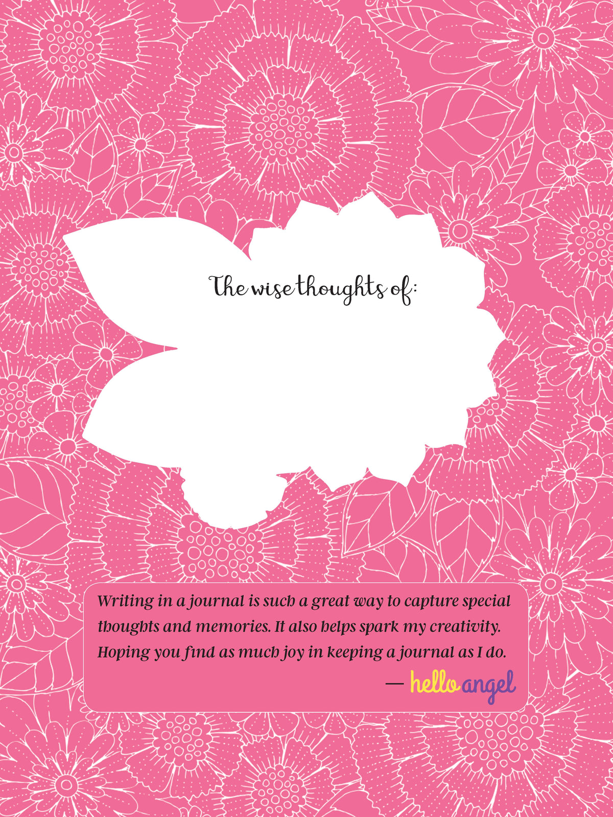 Inside Hello Angel Lined Journal Owl – Hardback, ISBN 9781641780063