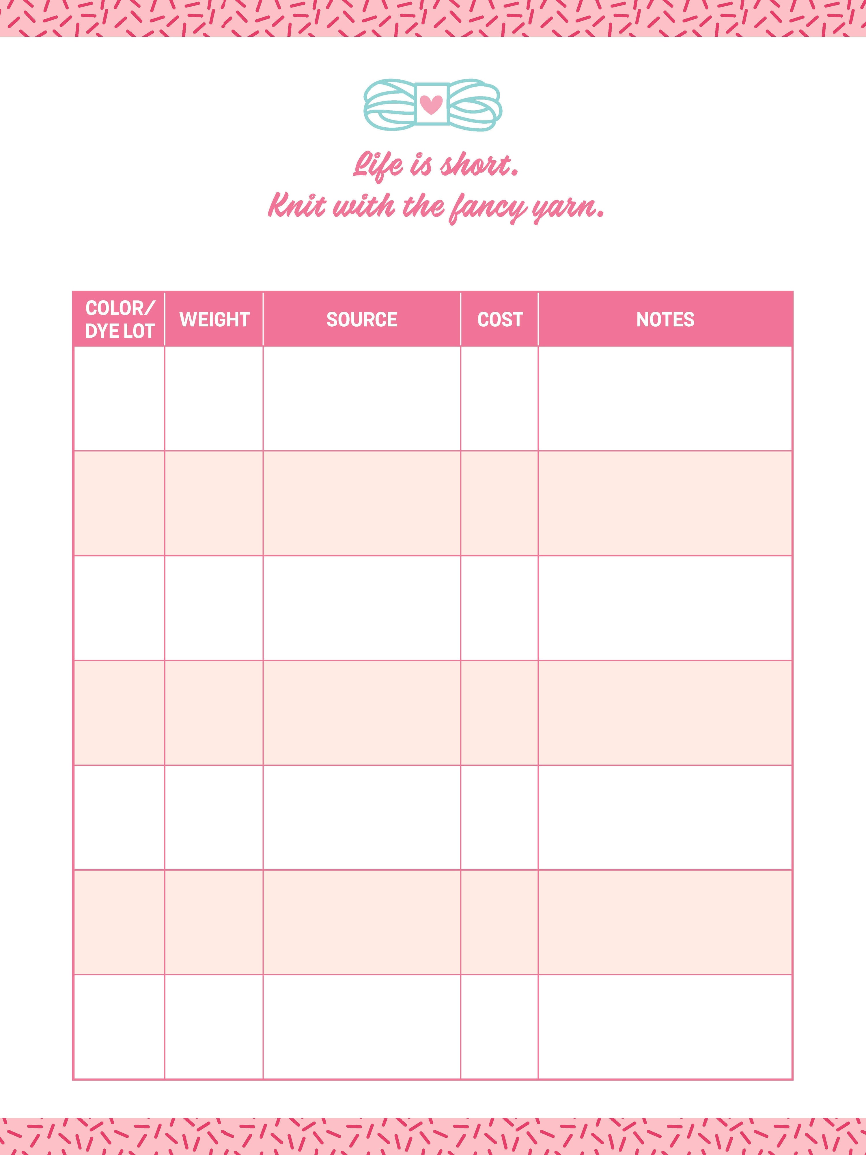 My Knitting Journal