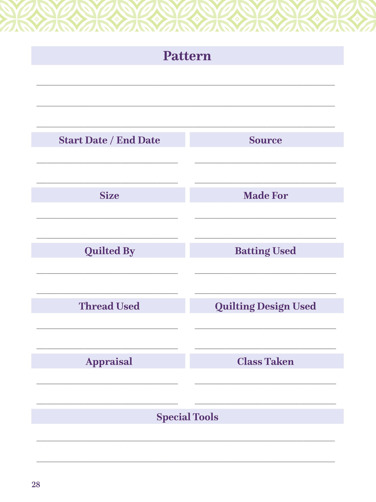 My Quilting Journal
