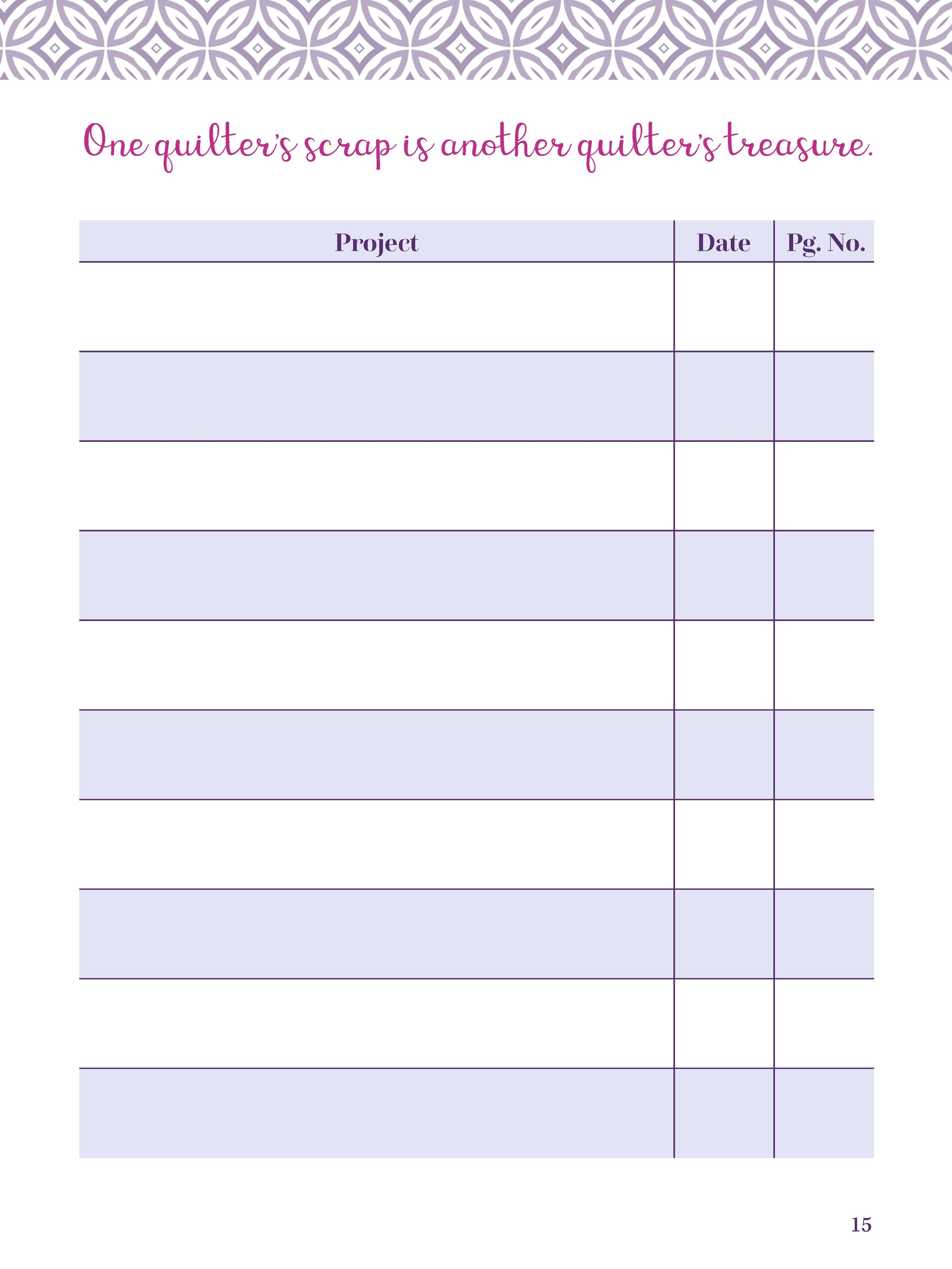 My Quilting Journal