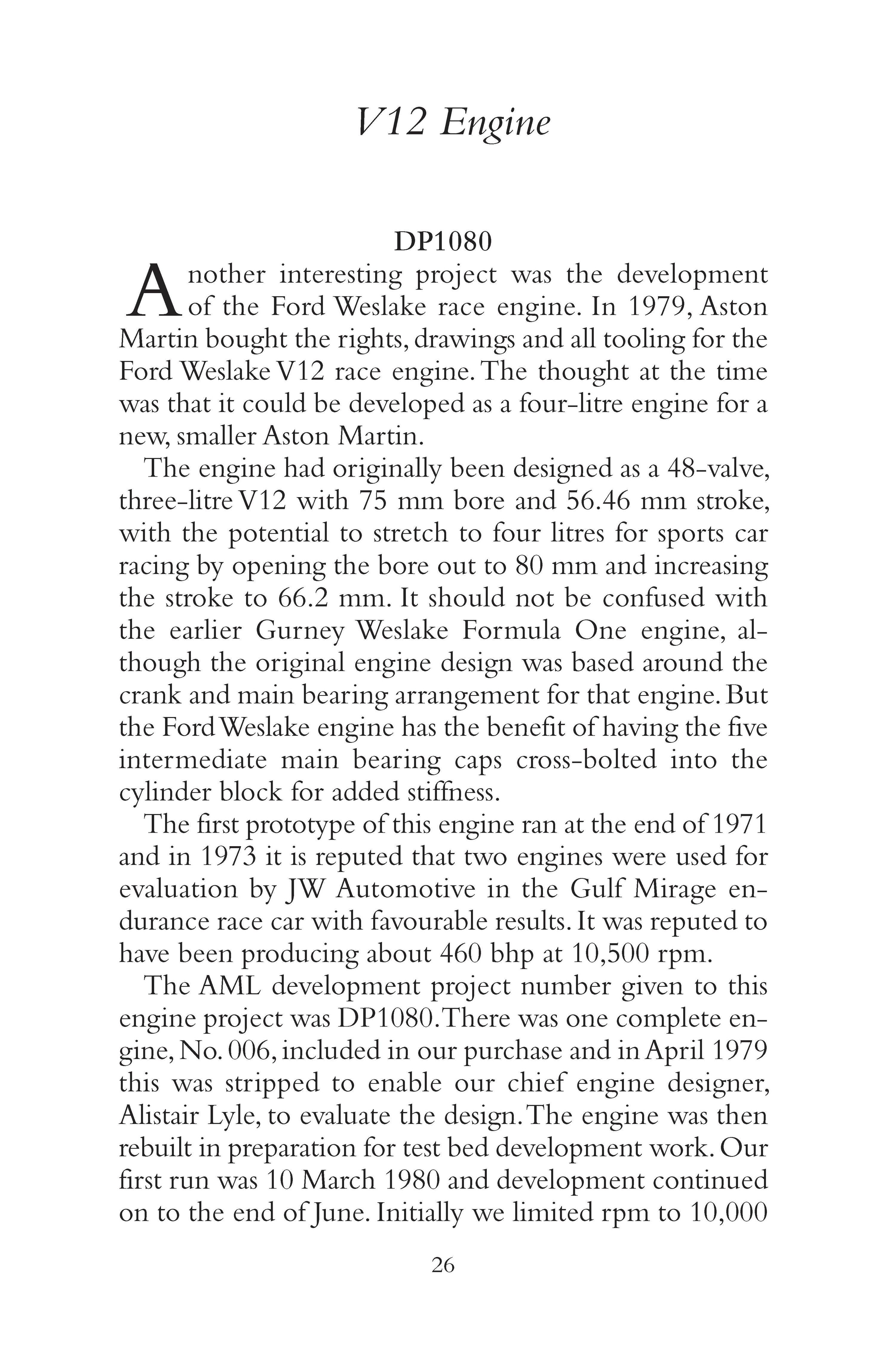Aston Martin Engine Development: 1984-2000
