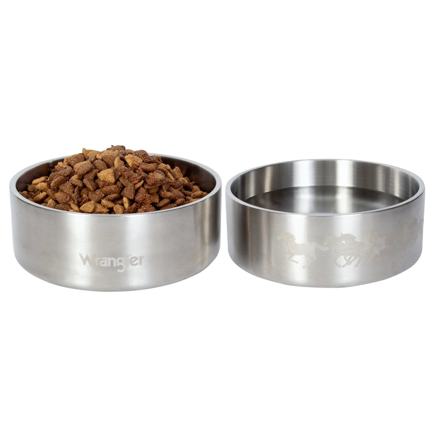 Wrangler® Double‑Walled Stainless Steel Bowl – Silver