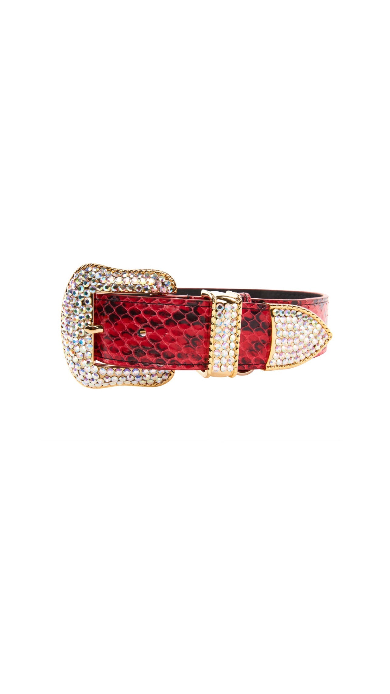 Red and Black Snake Swarovski Crystal Collar