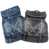 Heads or Tails Pup Rhinestone Wings Denim Dog Vest