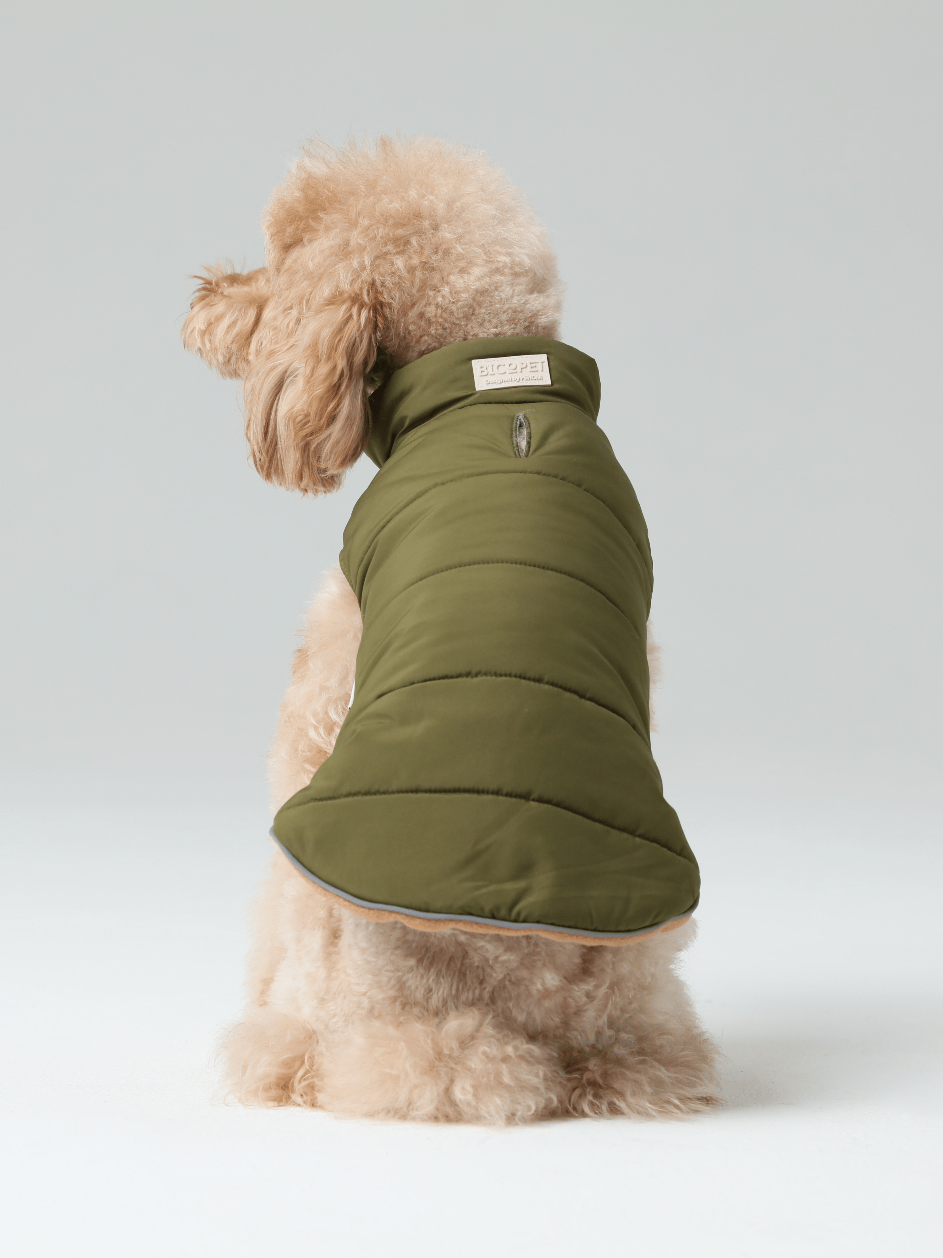 Reversible Dog Vest Jacket-Green Brown