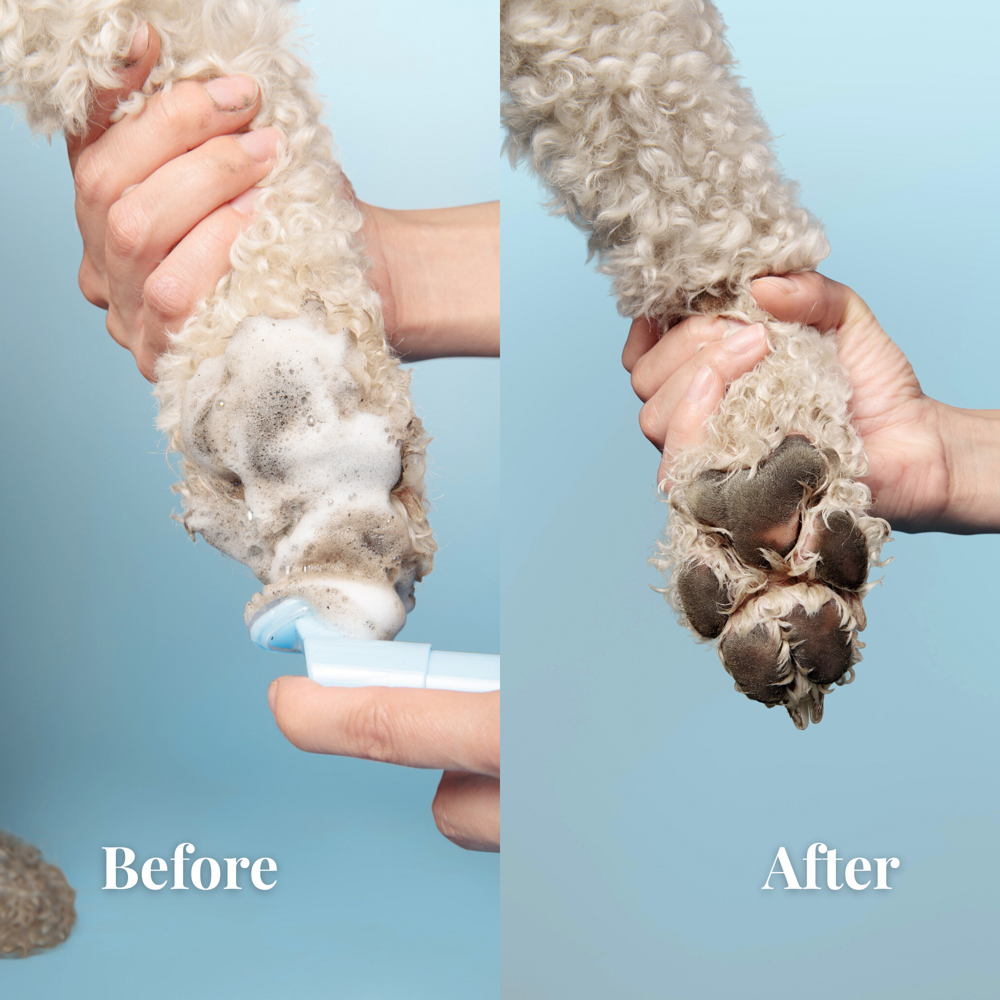 Paw Cleansing Foam Dog Paw Cleaner - Lick-Safe, Hydrating Formula with Built-In Brush Head