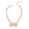 Cream Chunky Bow Dog Necklace