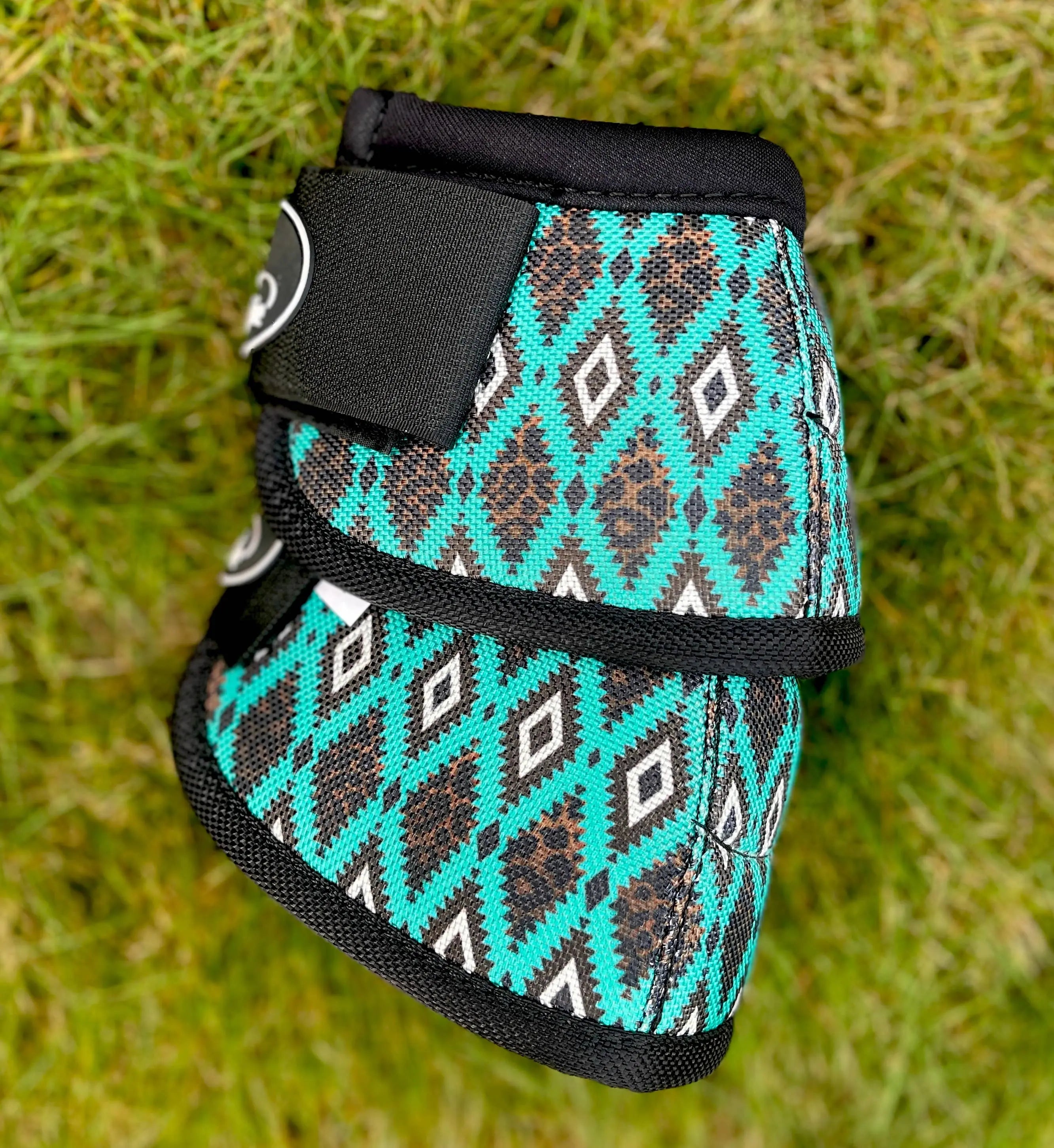 Teal Aztec Bell Boots -2 Pack | HT Animal Supply