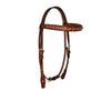 Alamo Saddlery Straight Browband Toast Leather Headstall with Spots