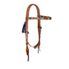 Alamo Saddlery Metallic Purple Braided Straight Browband Leather Headstall