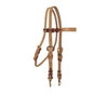 Alamo Saddlery Cowboy Tie Straight Browband Leather Headstall with Brass Hardware