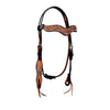 Alamo Saddlery Copper Crackle Wave Browband Leather Headstall with Crystals