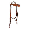 Alamo Saddlery Ruby Rose Flower Tooled Wave Browband Leather Headstall