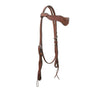 Alamo Saddlery AA Tooled Roughout Wave Browband Toast Leather Headstall