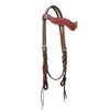 Alamo Saddlery Weave Overlay Wave Browband Toast Leather Headstall