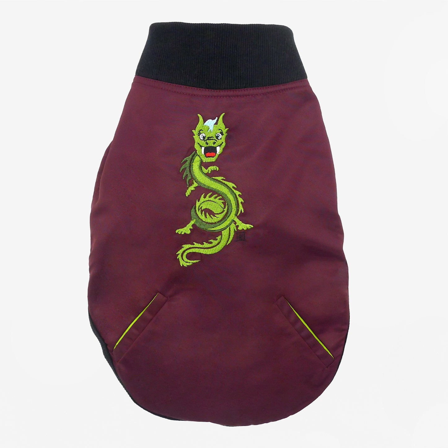 Red Dahlia Bomber Dog Jacket