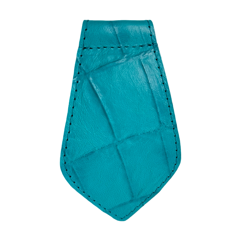 Allysa Payne The Tiffany Collection Turquoise Blue Embossed Croc Italian Leather Tie