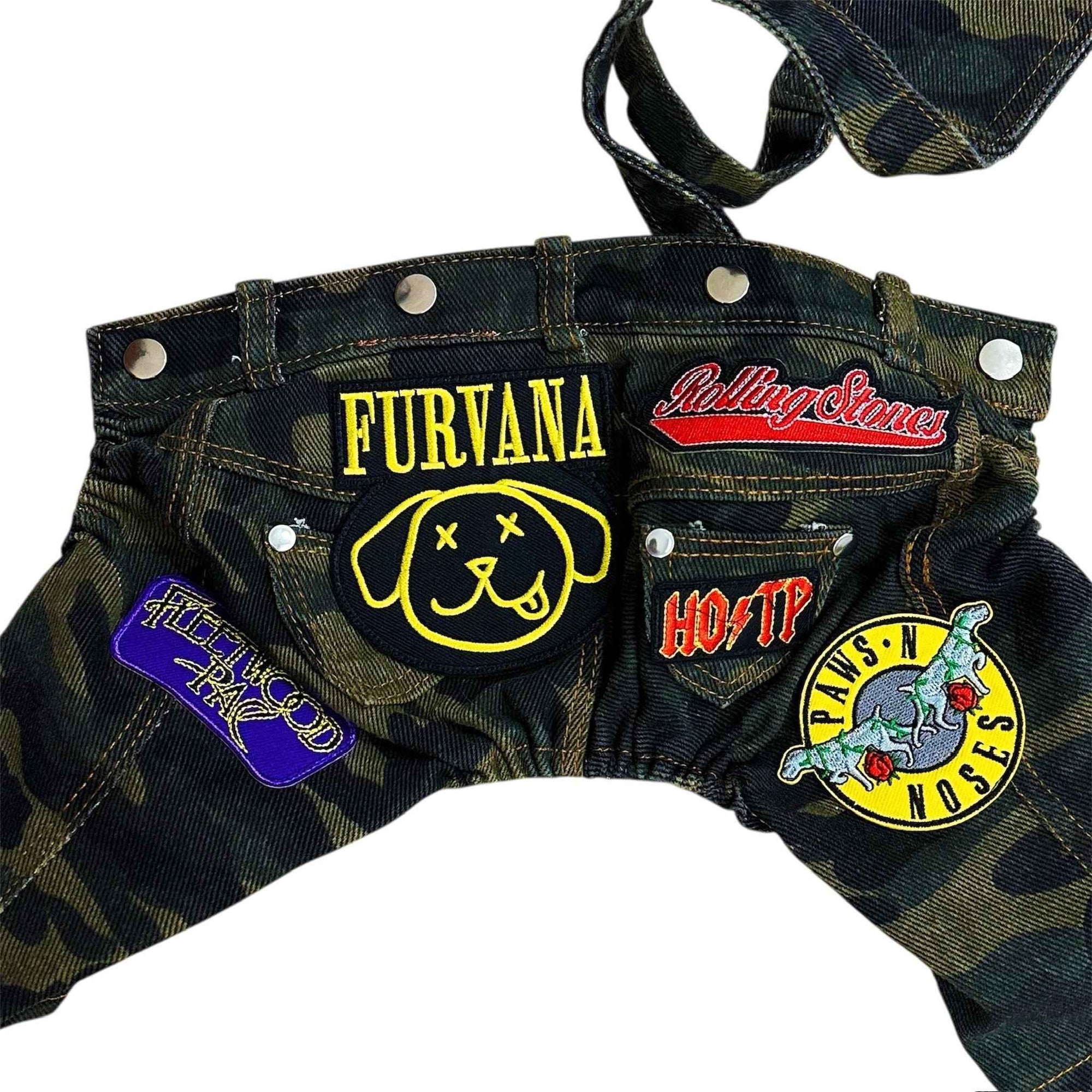 Heads or Tails Pup Ruff & Roll Camo Dog Overalls