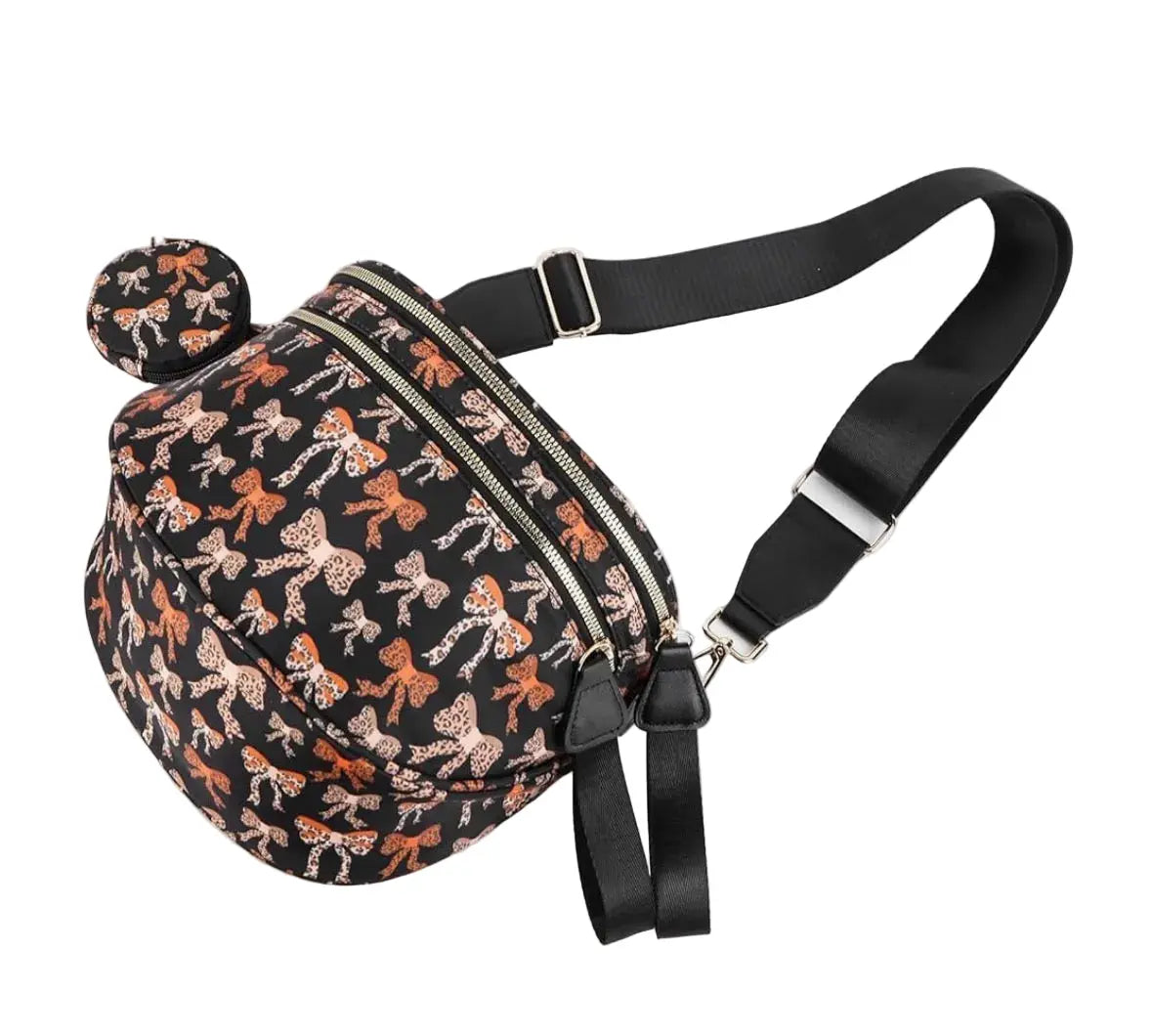 Cheetah Bows Crossbody Crescent Bag | HT Animal Supply