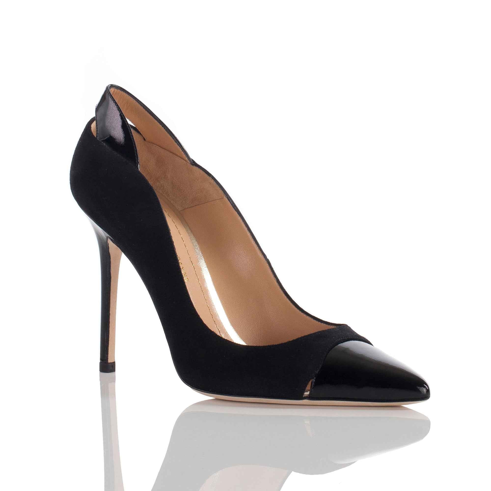 Allysa Payne Qatar Black Suede Cutout Pump