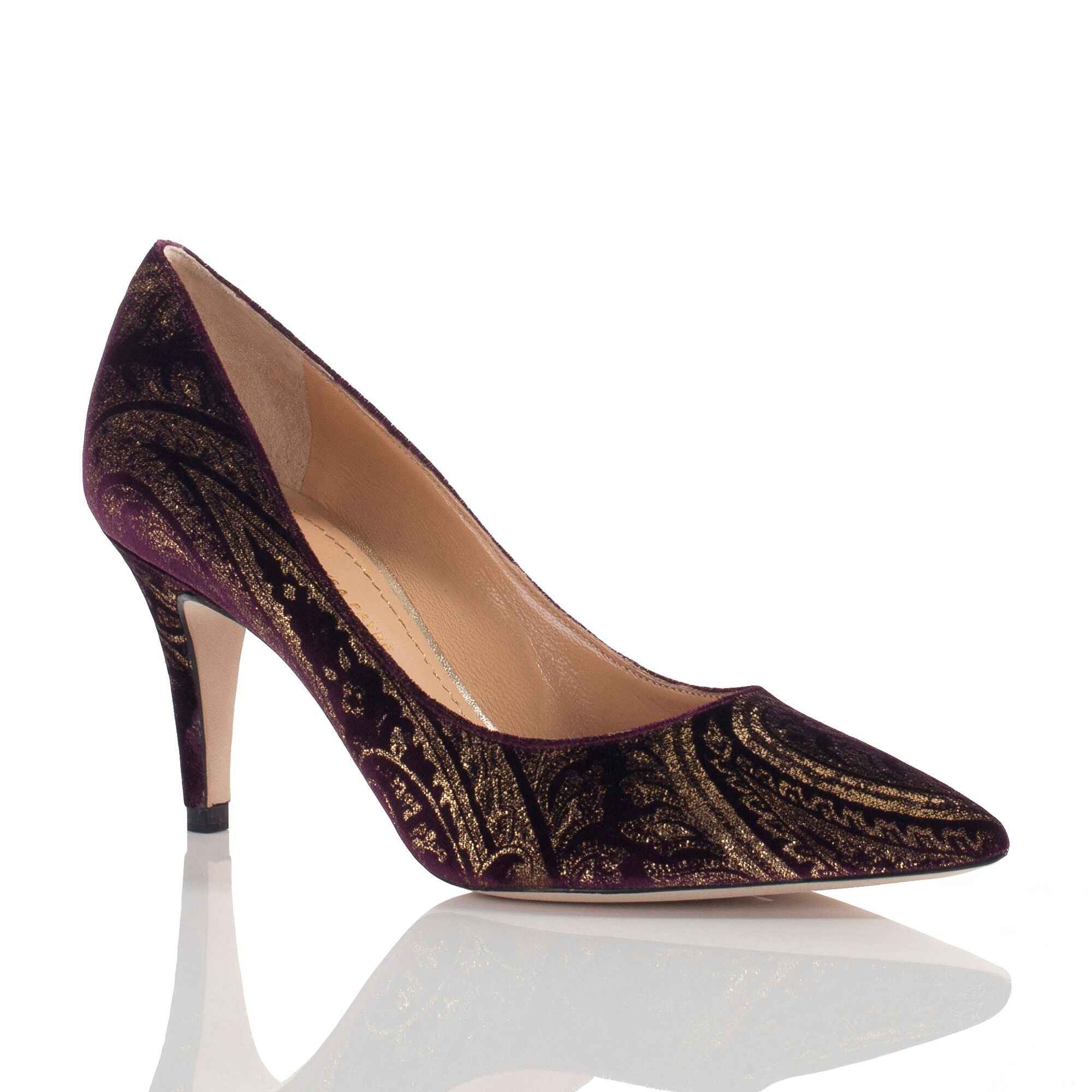 Allysa Payne Dalia Purple Velvet 2-Inch Pump