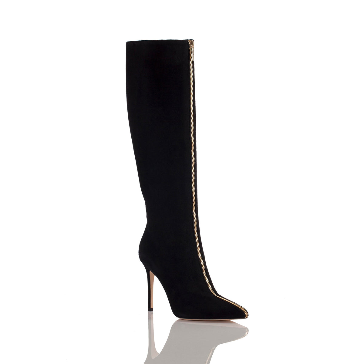 Allysa Payne Fadiya Black Suede Knee-High Boot