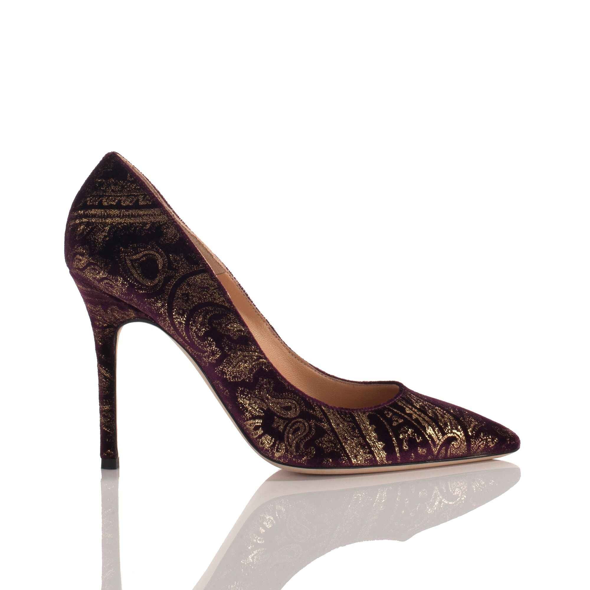 Allysa Payne Dalia Purple Velvet 4-Inch Pump