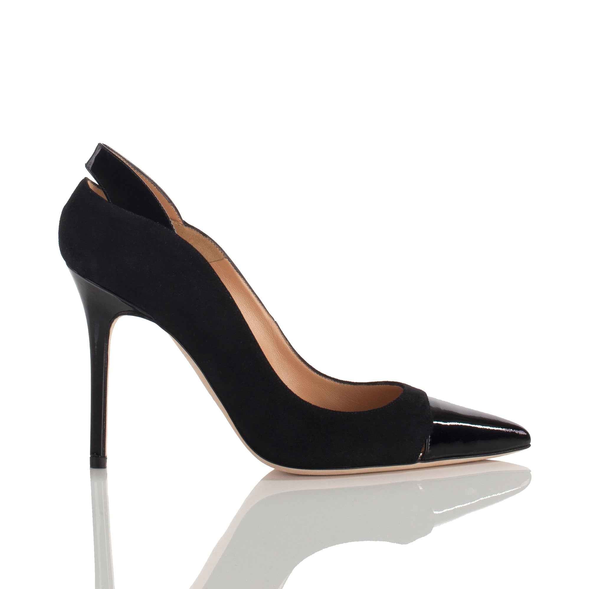 Allysa Payne Qatar Black Suede Cutout Pump