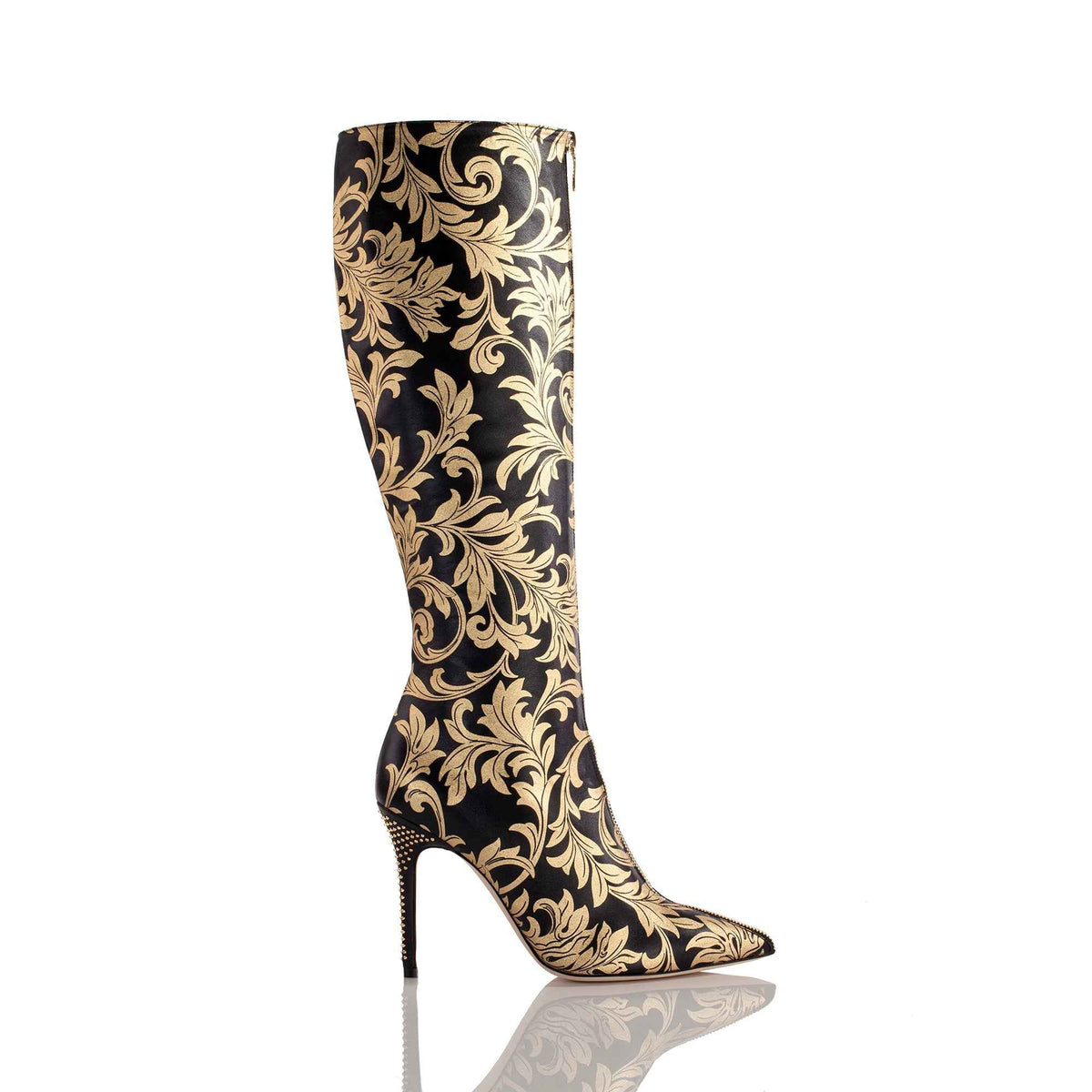 Allysa Payne Zaynah Arabesque Studded Knee-High Boot