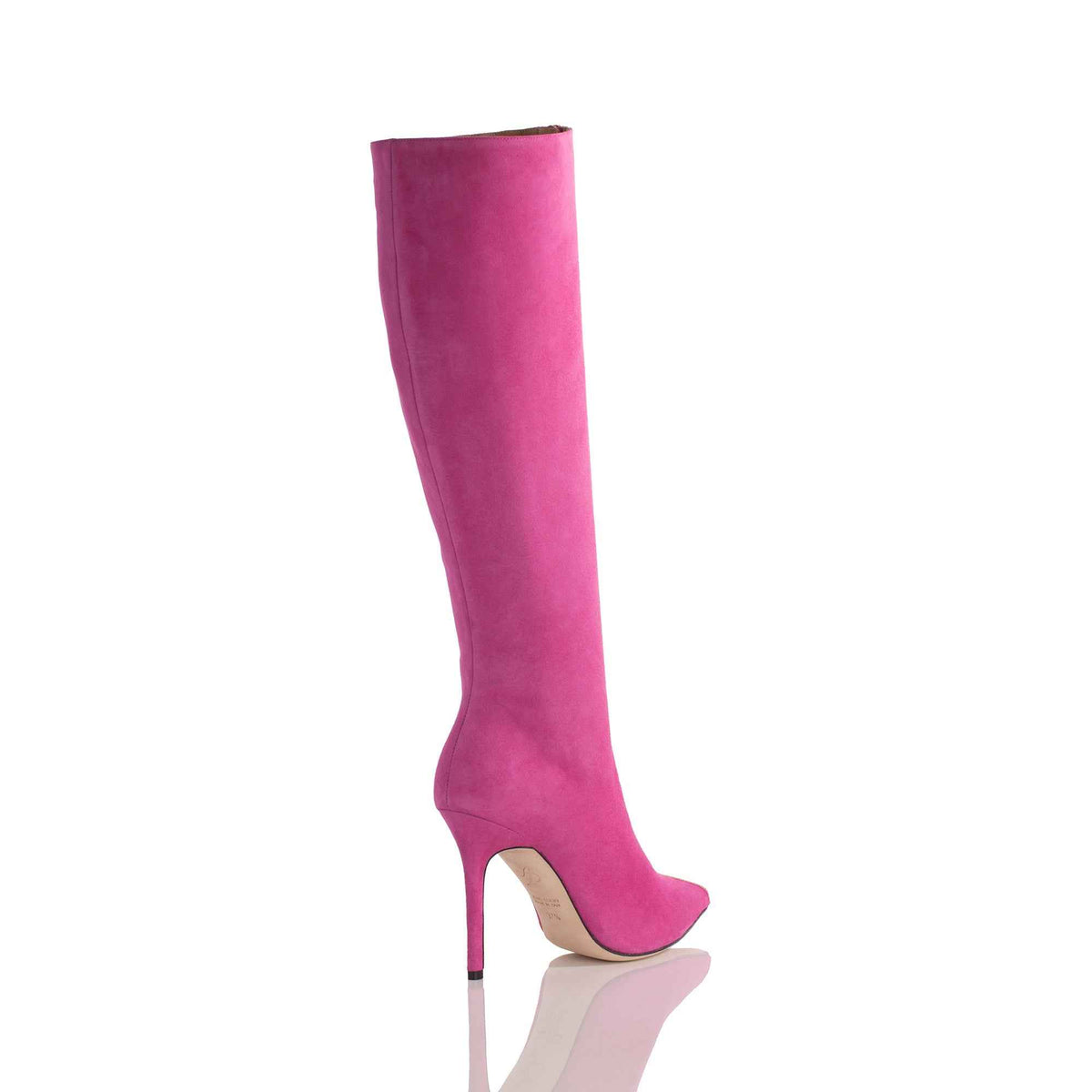 Allysa Payne Fadiya Fuchsia Suede Knee-High Boot