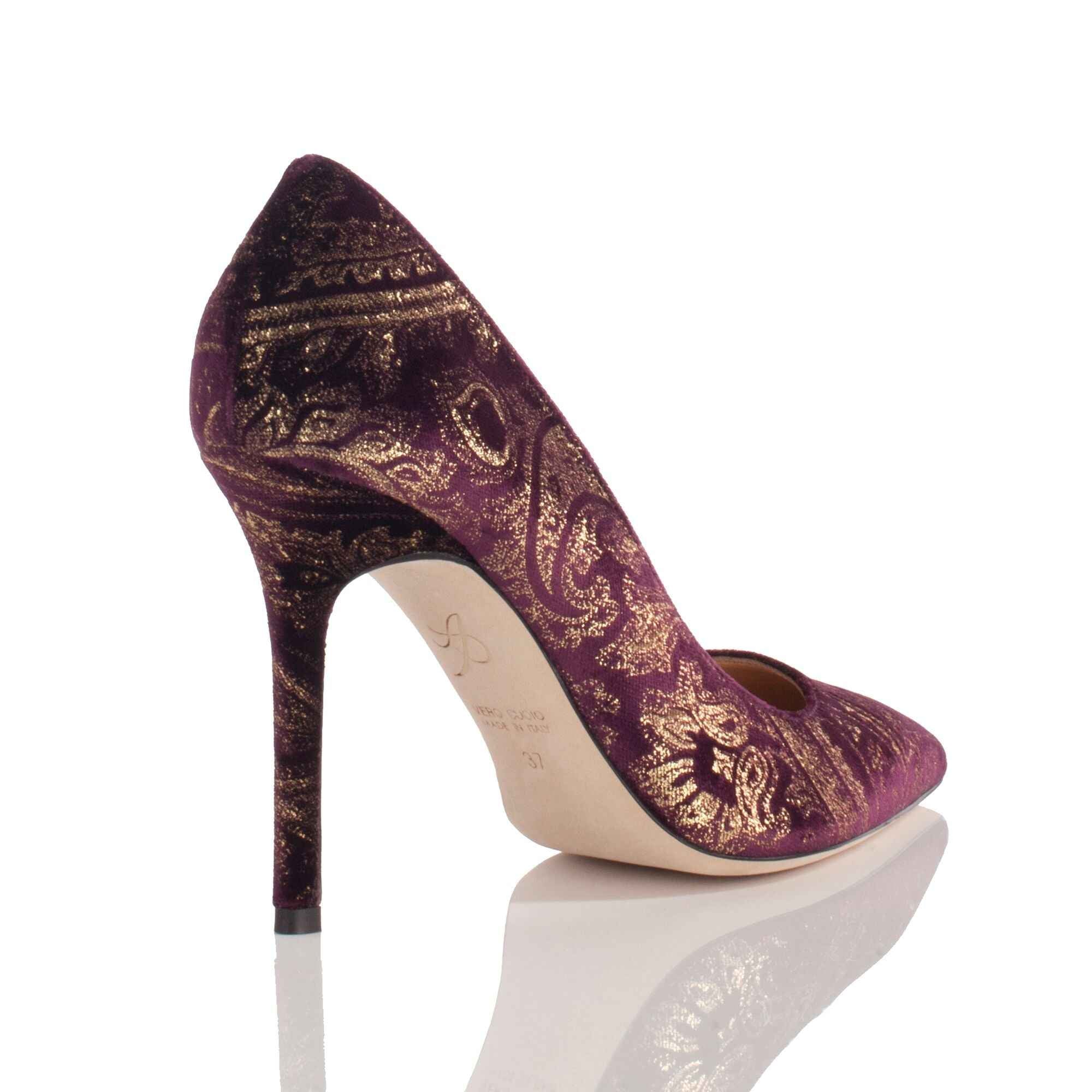 Allysa Payne Dalia Purple Velvet 4-Inch Pump