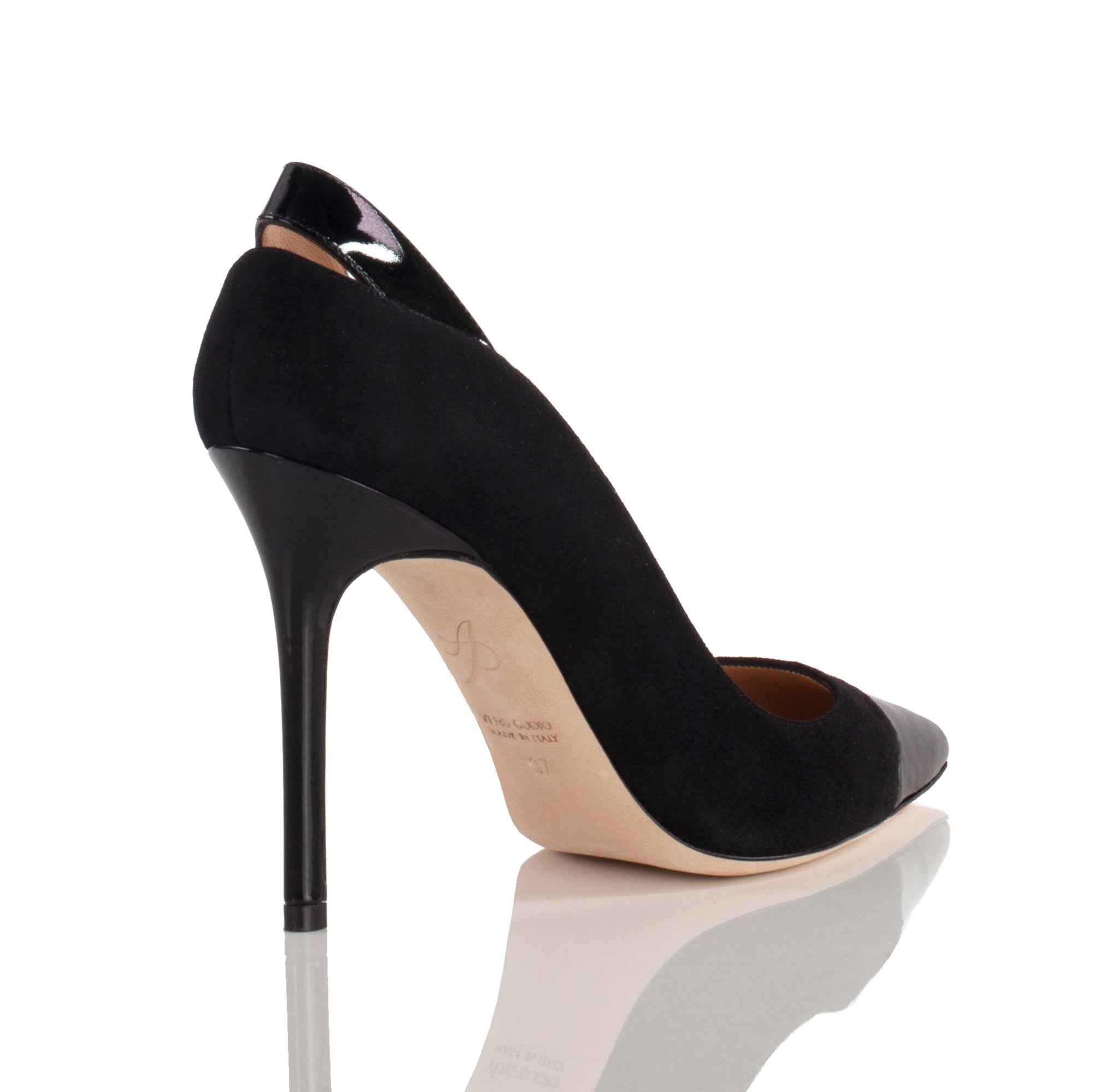 Allysa Payne Qatar Black Suede Cutout Pump