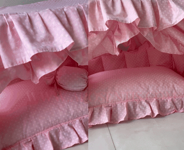 Pink Pet House Bed With Washable Cushion