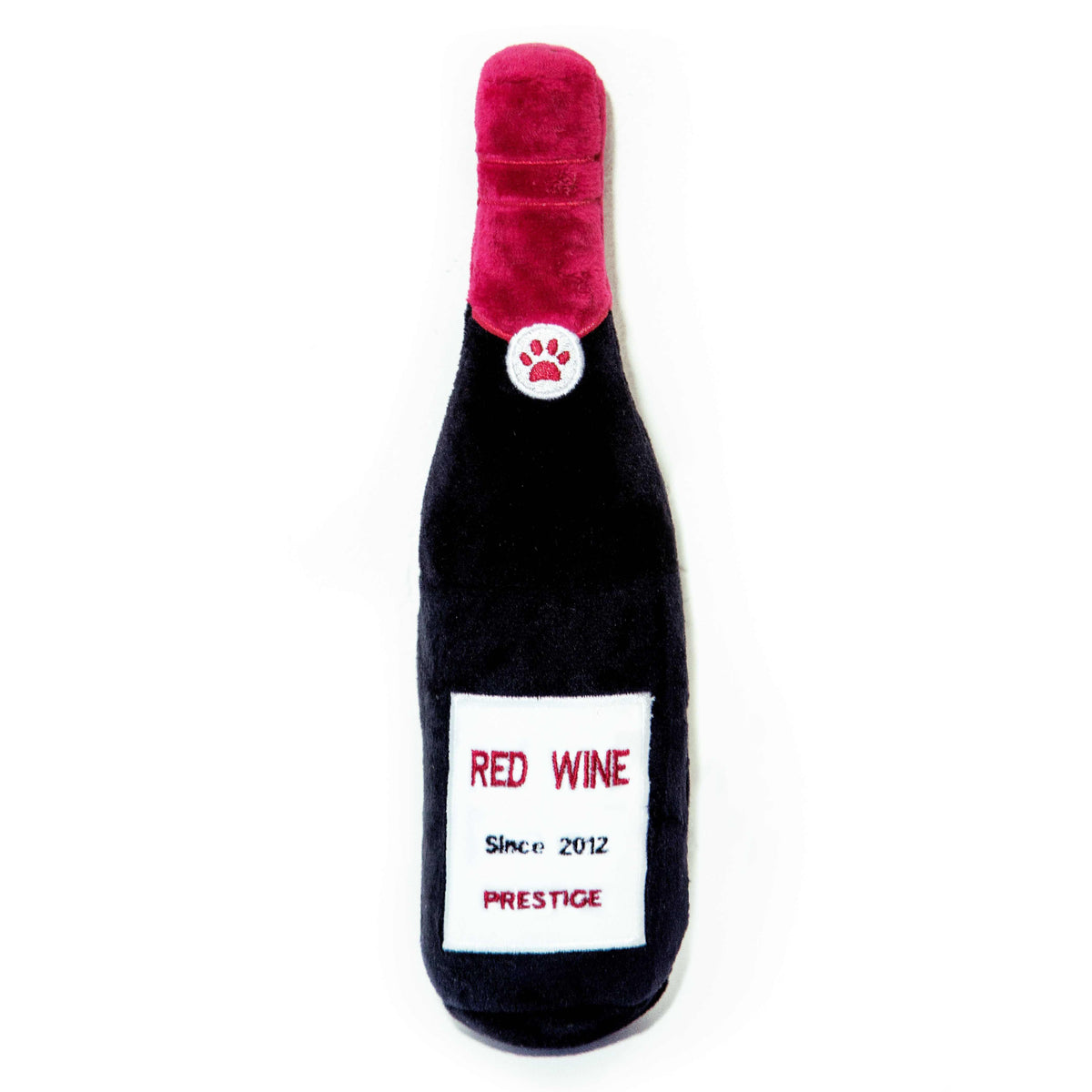 Glow Pups: Red Wine Squeaky Plush Dog Toy