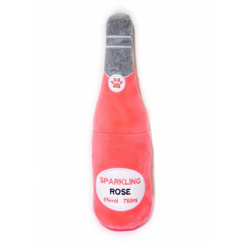 Glow Pups: Sparkling Rose Wine Squeaky Plush Dog Toy