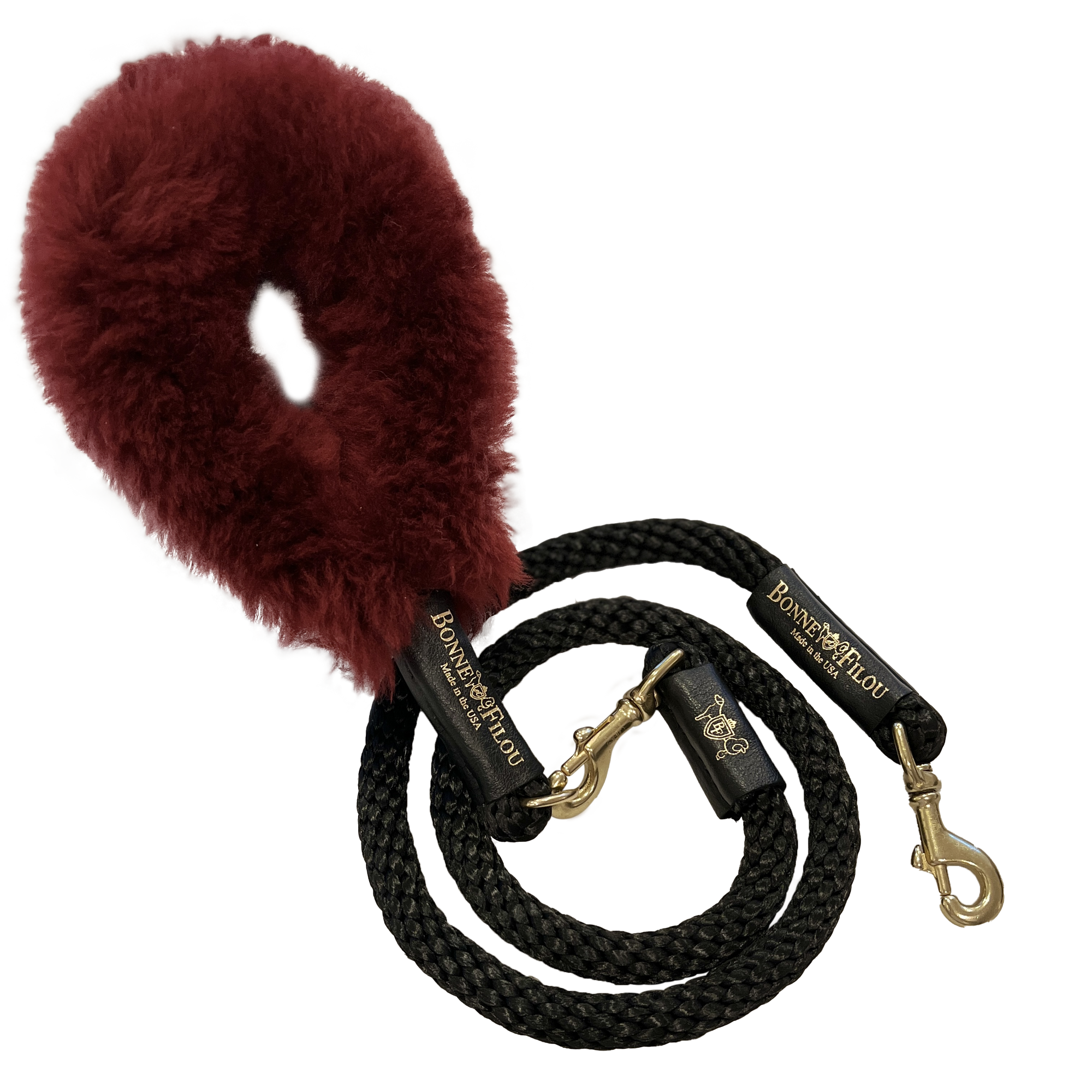 Bundle Shearling Fur Grip + Rope Leash for Dogs 