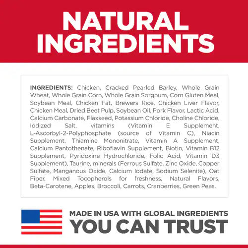 Hills Science Diet Adult Chicken & Barley Recipe Dry Dog Food Bag