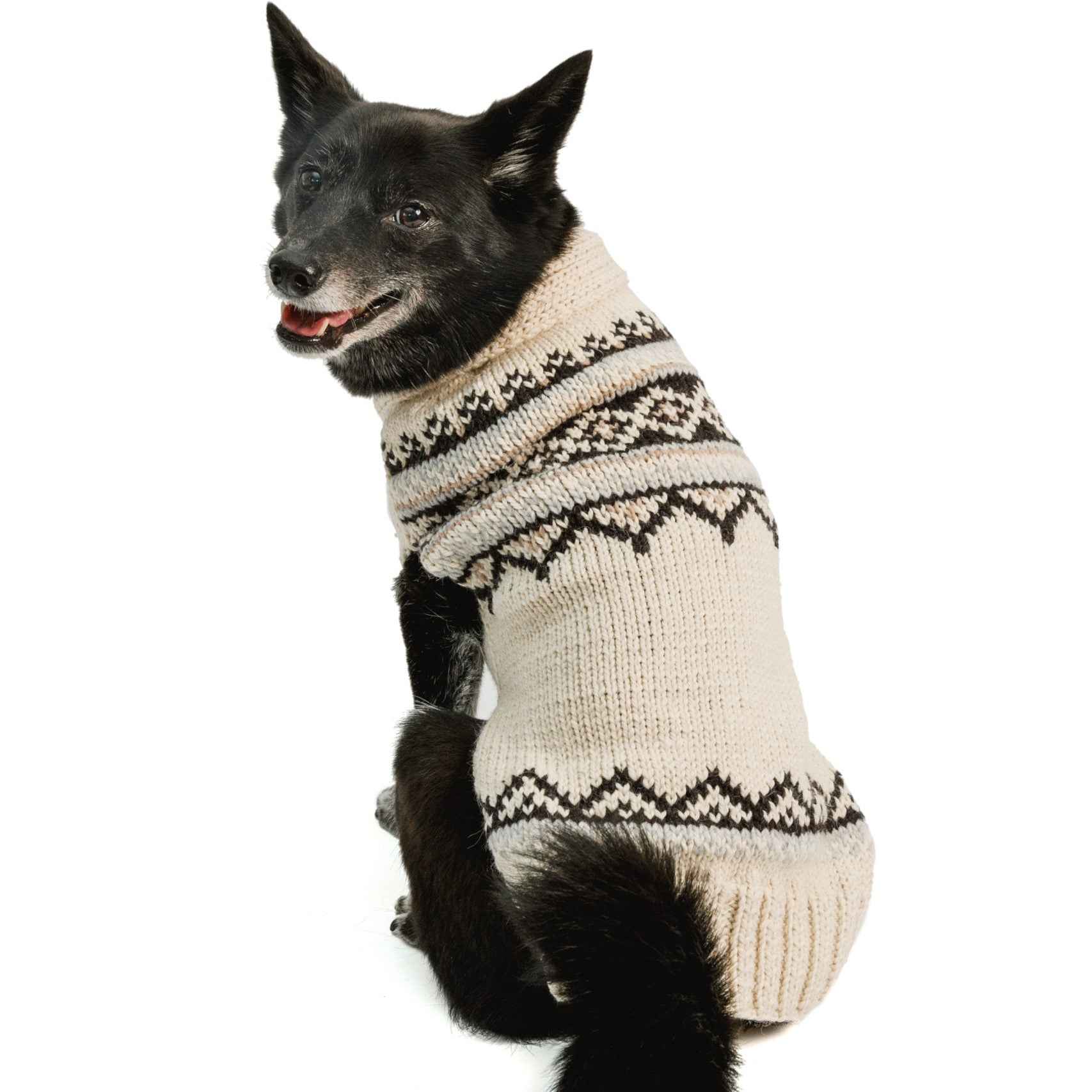 Chilly Dog Cream Wyatt Alpaca Wool Dog Sweater