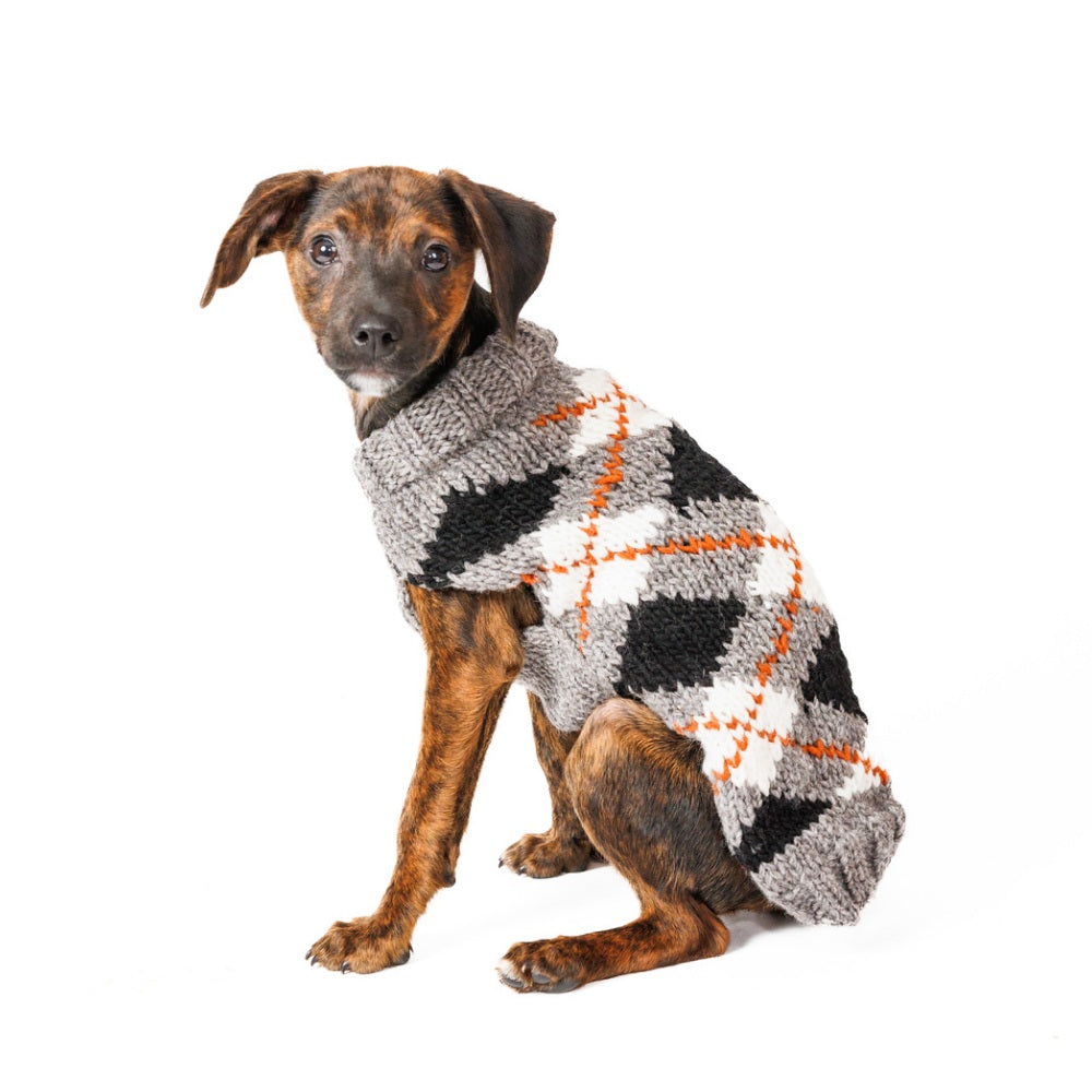 Chilly Dog Alpaca Argyle Dog Sweater