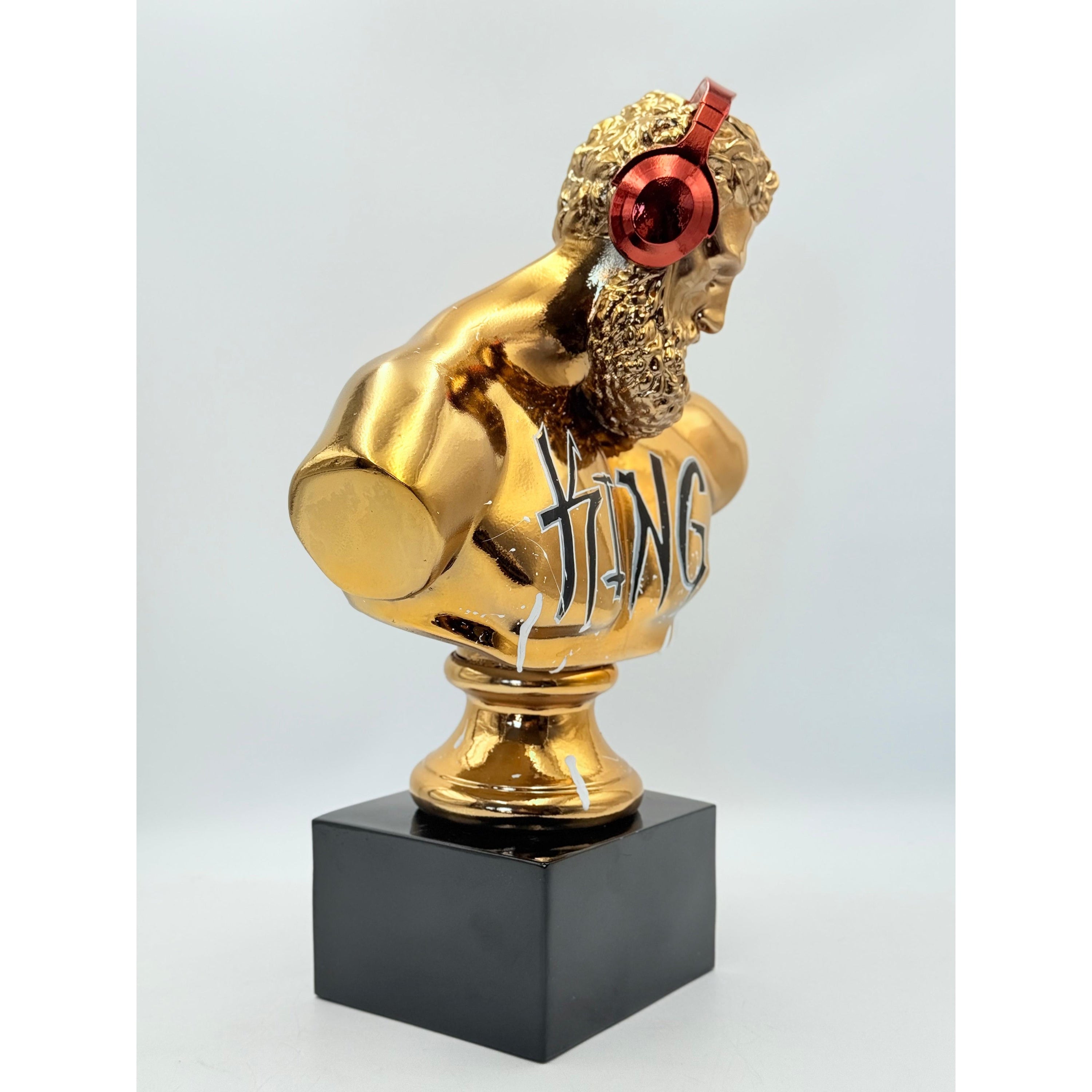 DJ Hercules Sculpture - The King Edition Red Chrome Decor Bust image 2 - HT Animal Supply
