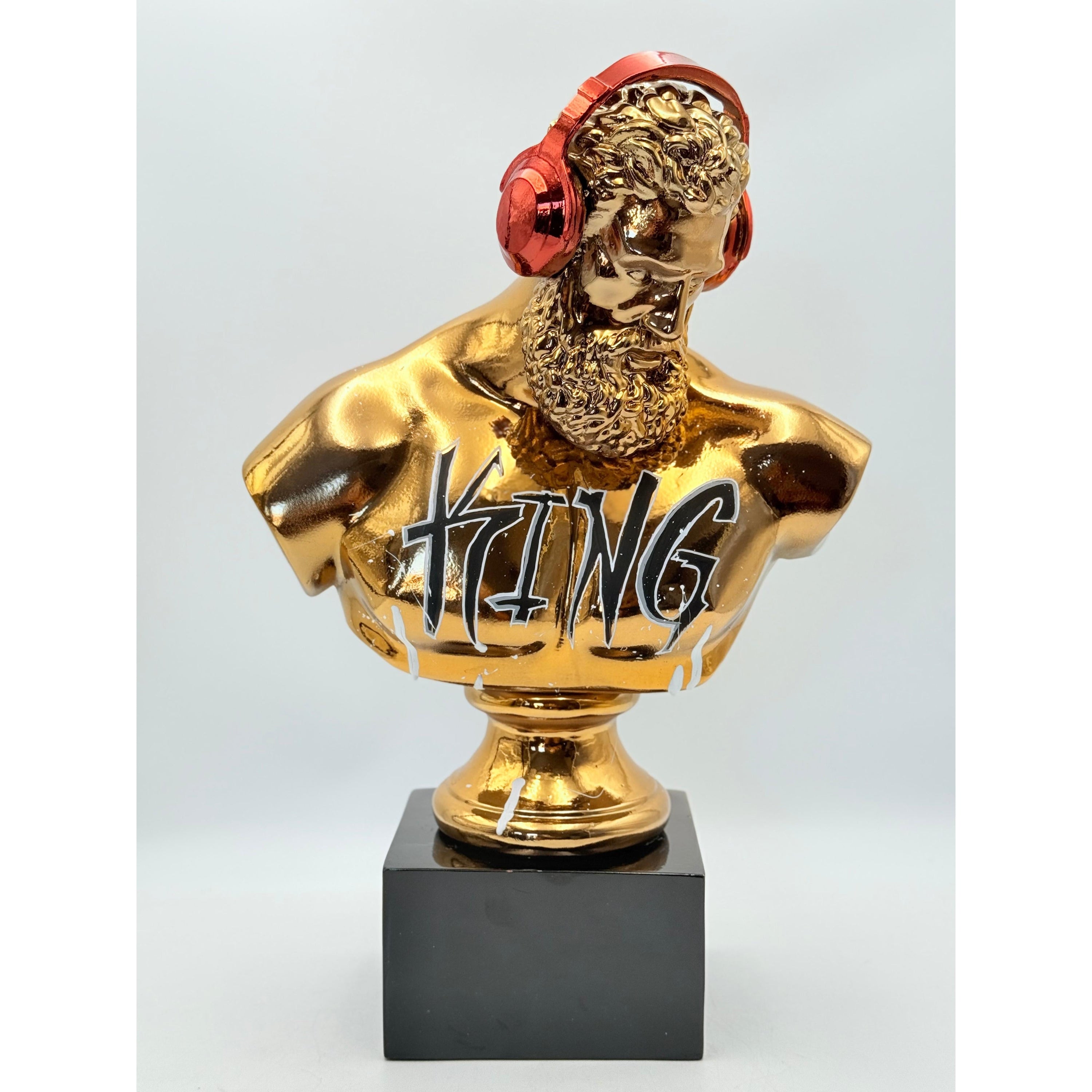 DJ Hercules Sculpture - The King Edition Red Chrome Decor Bust image 3 - HT Animal Supply